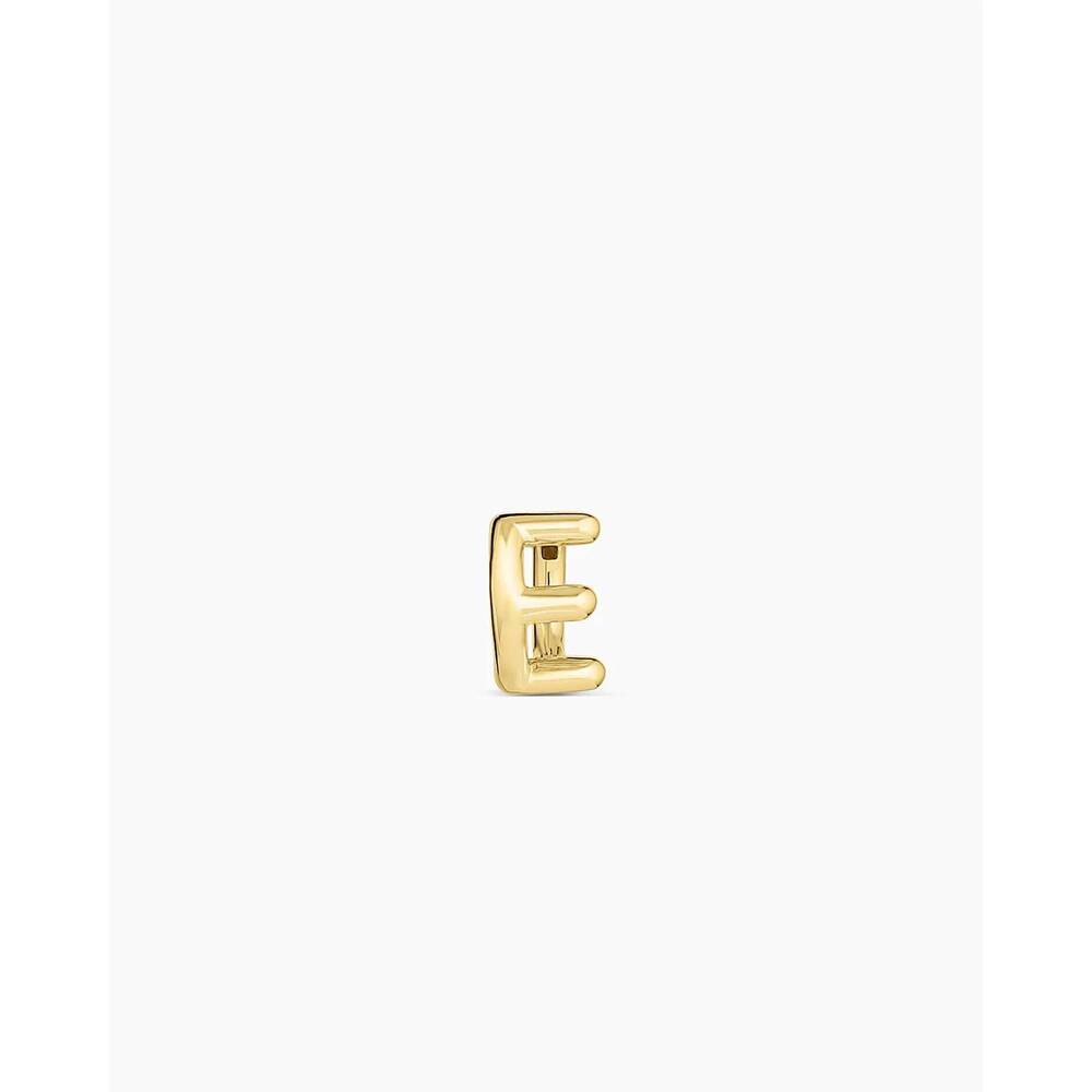 NEW GORJANA women's alphabet e single huggie earrings in gold